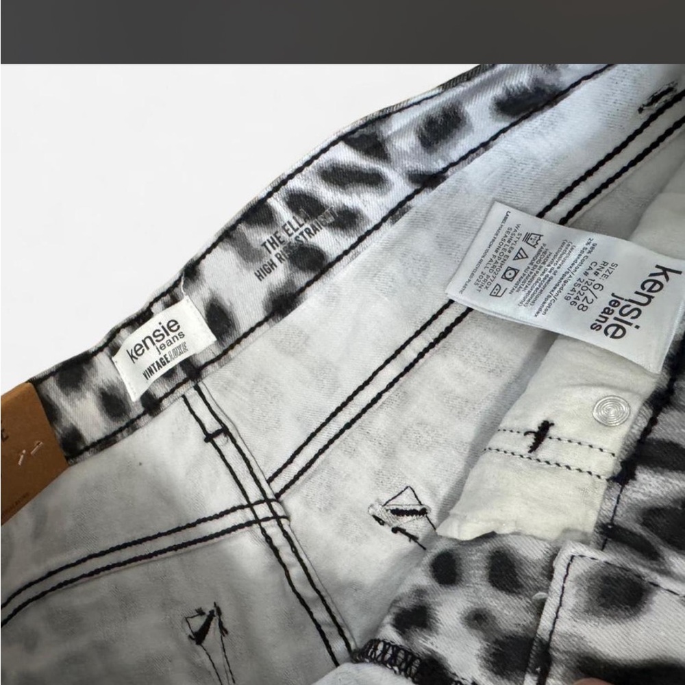 Kensie Vintage Luxe Animal Print Pants 6/28 NwT⭐️ black white leopard print - Picture 4 of 6